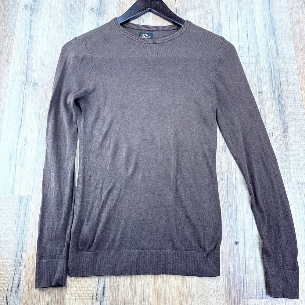 LL Bean Freeport ME Crew Neck Sweater Women's M Regular Pullover Brown